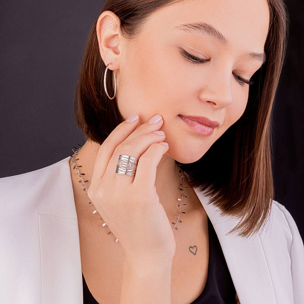 Кольцо из белого золота Francelli (арт. 140056б) – изображение 4