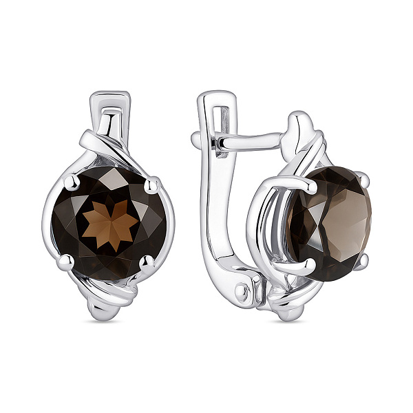 Серебряные серьги с раухтопазом (арт. 7502/2180586Рх) – изображение 1