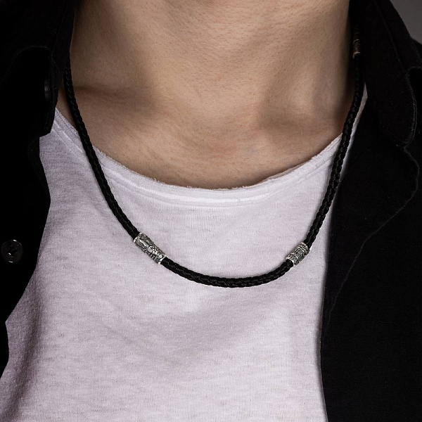 Шовковий шнурок зі срібними вставками (арт. 7307/395/1ш) – зображення 2