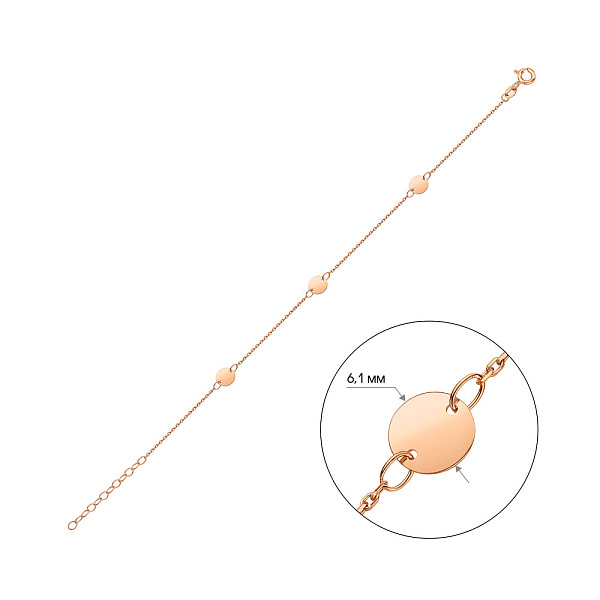 Браслет Монети з червоного золота (арт. 326707/6) – зображення 3
