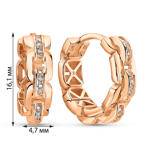 Золотые серьги-кольца Звенья (арт. 1091136/15) – изображение 4