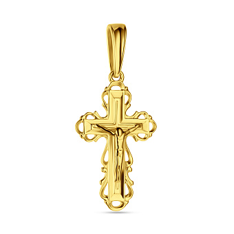 Золотой нательный крестик с распятием (арт. 501333ж)