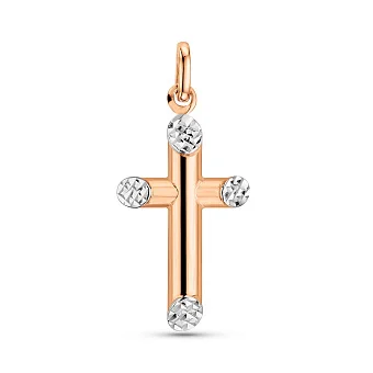 Золотой крестик с алмазной гранью (арт. 424777/1ар)