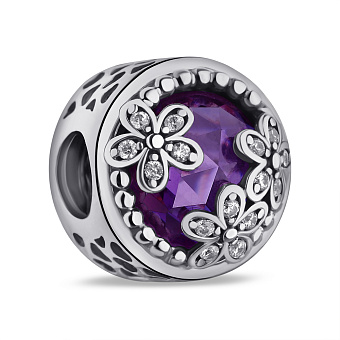 Срібний шарм з альпінітом і фіанітами (арт. 7903/П5ФА/7064)