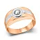 Печатка из красного и белого золота с фианитом (арт. 180559кб) – изображение 1