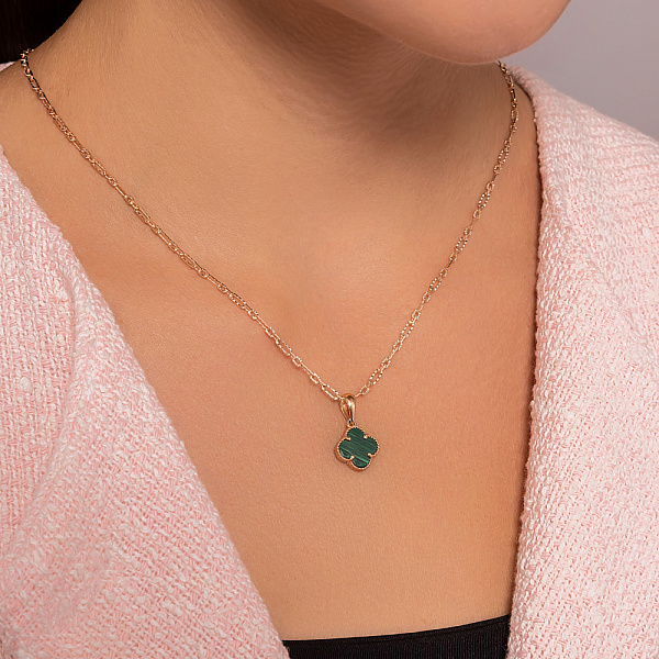 Золотой кулон с малахитом (арт. 422914/10млх) – изображение 3