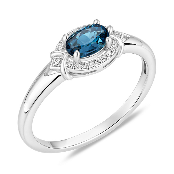 Серебряное кольцо с топазом и фианитами (арт. 7501/8939Пл) – изображение 1