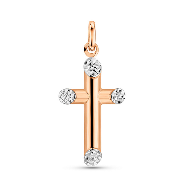Золотой крестик с алмазной гранью (арт. 424777/1ар) – изображение 1