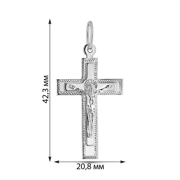 Серебряный крестик с распятием (арт. 7504/2-8061.0.2) – изображение 2