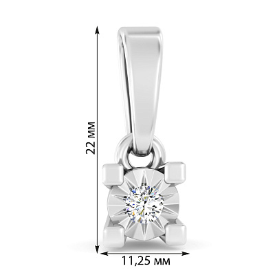 Золотая подвеска с бриллиантом  (арт. П011733б)