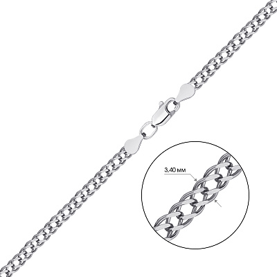 Срібний ланцюжок плетіння Подвійний ромб  (арт. 7508/3-0306.60.2)