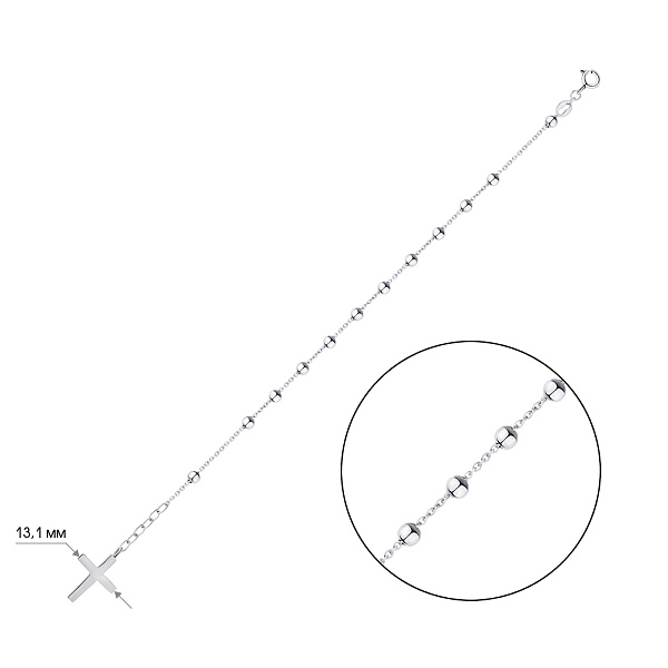 Серебряный браслет с крестиком (арт. 7509/3706) – изображение 2