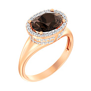 Кольцо из красного золота с кварцем (арт. 140470Пкр)