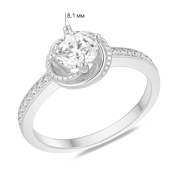 Серебряное кольцо с фианитами (арт. 7501/8881) – изображение 2