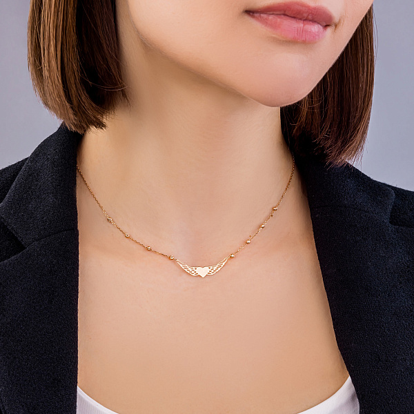 Золотое колье Сердце (арт. 352623) – изображение 3