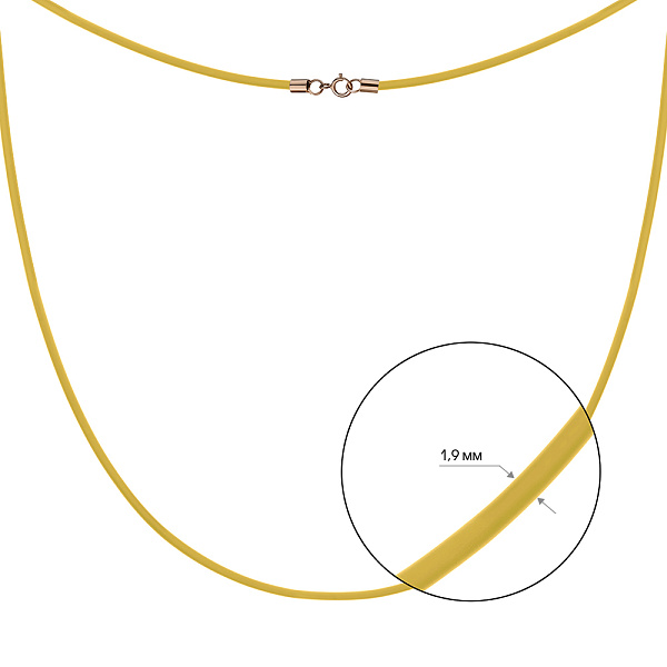Ювелирный шнурок из каучука с серебряным замком (арт. 7607/1774кж) – изображение 2