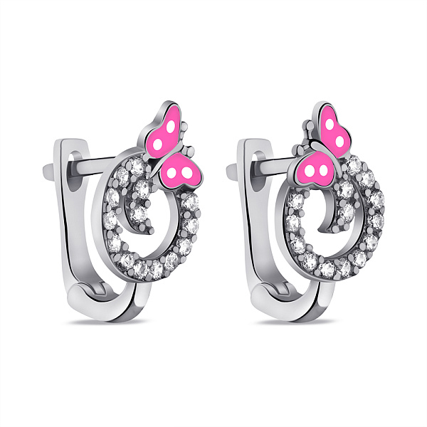 Серебряные детские серьги с фианитами (арт. 7502/1227ерб) – изображение 1