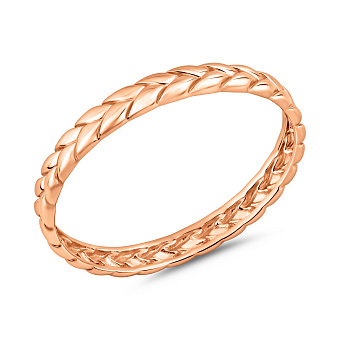 Фото Каблучка з червоного золота з візерунком (арт. 140870)