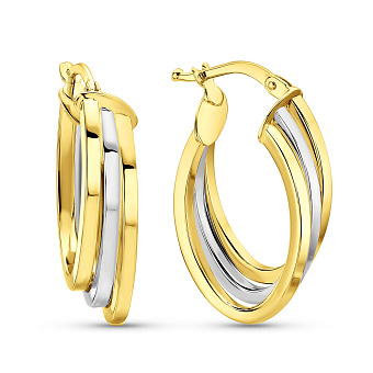 Фото Сережки из желтого и белого золота (арт. 1091635/20жб)