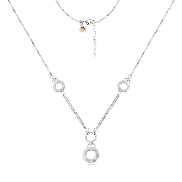 Золотое колье в белом цвете металла с фианитами (арт. 351513б) – изображение 2