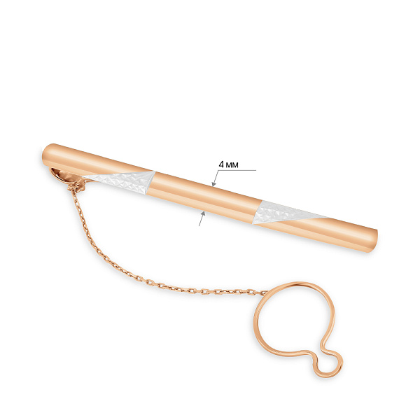 Зажим для галстука из красного золота с родированием (арт. 200097ра) – изображение 2