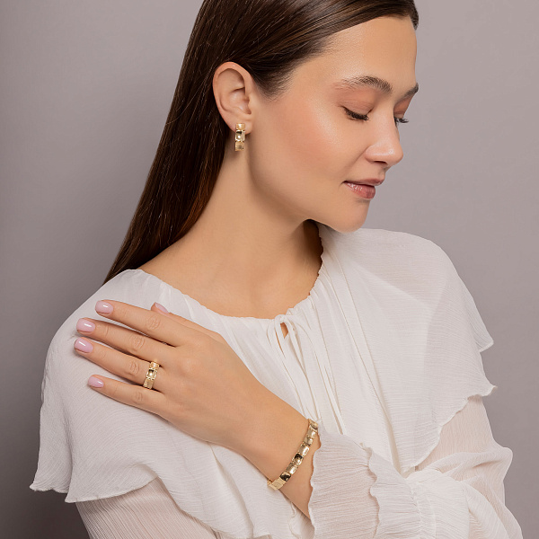 Жорсткий золотий браслет (арт. 3261387жм) – зображення 6