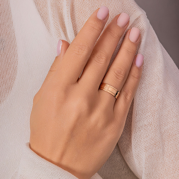 Классическое обручальное кольцо из красного золота (арт. 238021) – изображение 4