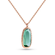 Золоте кольє із зеленим кварцом (арт. 352382Пкз)