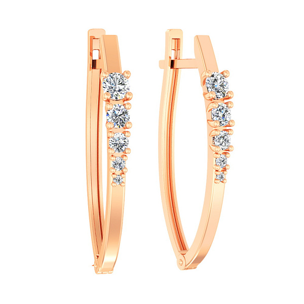 Золотые серьги с фианитами (арт. 110559) – изображение 1