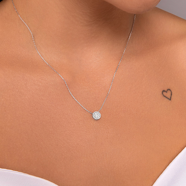 Кольє з білого золота з діамантами (арт. Ц011186020б) – зображення 3