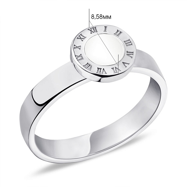 Кольцо из серебра с белой эмалью (арт. 7501/5312/8еб) – изображение 2