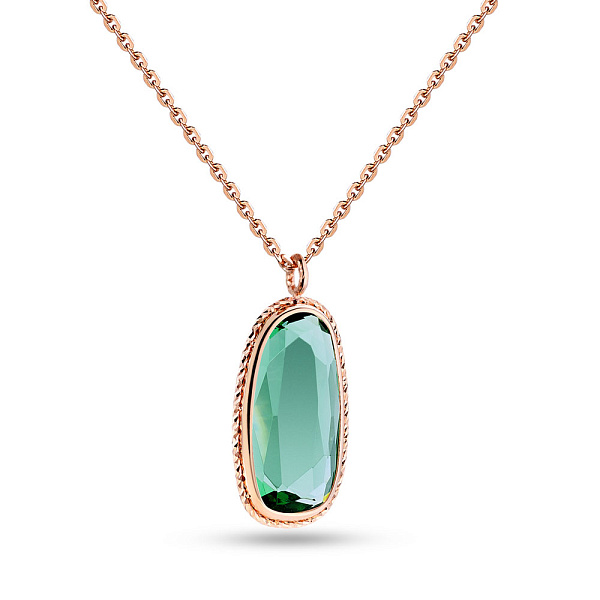 Золоте кольє із зеленим кварцом (арт. 352382Пкз) – зображення 1