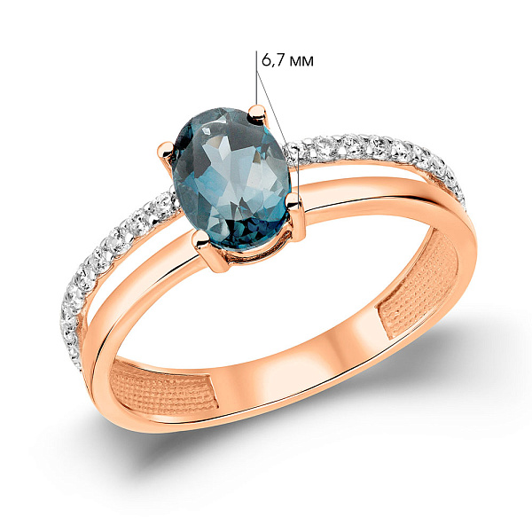 Золотое кольцо с топазом лондон  (арт. 141135Пл) – изображение 4