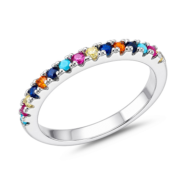 Серебряное кольцо с разноцветными альпинитами (арт. 7501/1360Бацв) – изображение 1