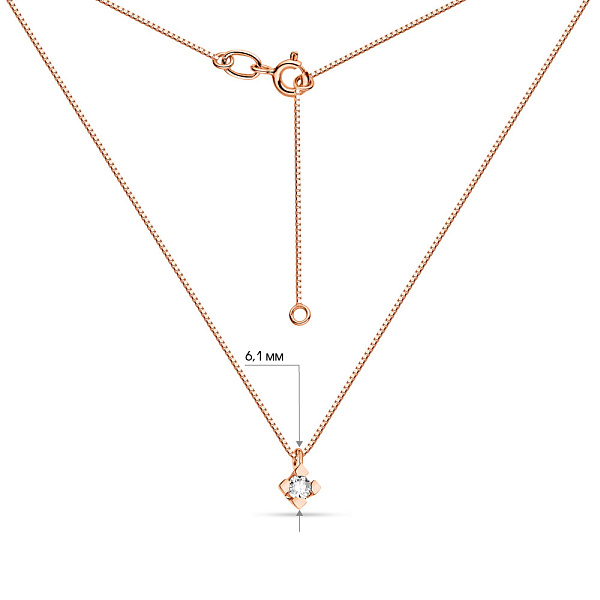 Колье из красного золота с бриллиантом (арт. Ц011288005/2) – изображение 3