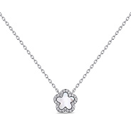 Серебряное колье с перламутром и фианитами (арт. 7507/2186/10п)