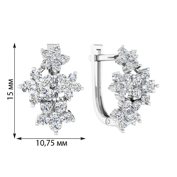 Золоті сережки Квіти з діамантами (арт. С011619100б) – зображення 5