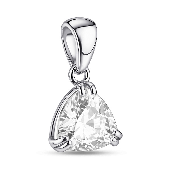 Серебряный кулон с одним фианитом (арт. 7503/1690-6П) – изображение 1