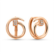 Золоті сережки Цвях  з фіанітами (арт. 1091942)