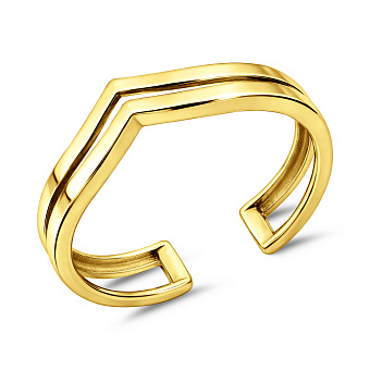 Фото Двойное кольцо на фалангу из желтого золота (арт. 140825жф)