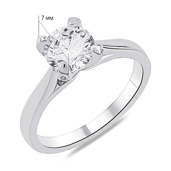 Серебряное кольцо с крупным фианитом (арт. 7501/7000) – изображение 2