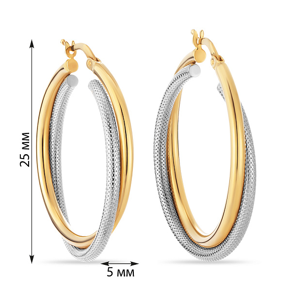 Золотые серьги-кольца (арт. 100488/25жб) – изображение 2