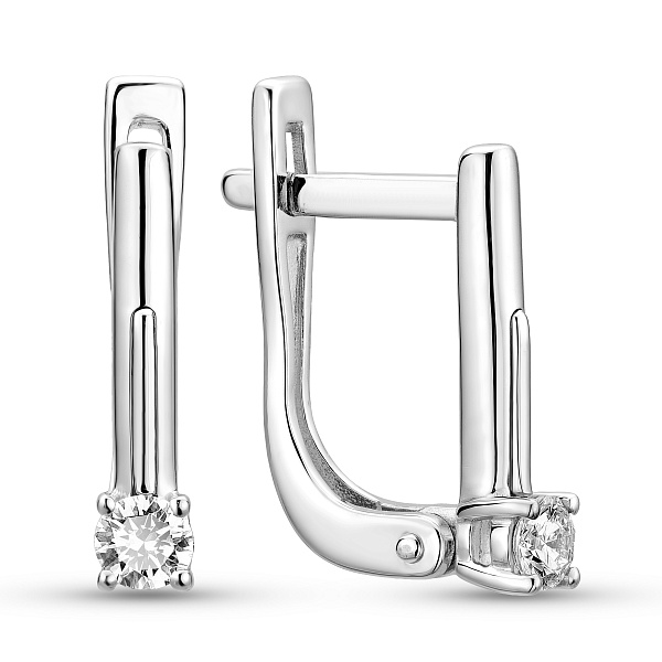 Серьги из белого золота с бриллиантами (арт. С011098010б) – изображение 1
