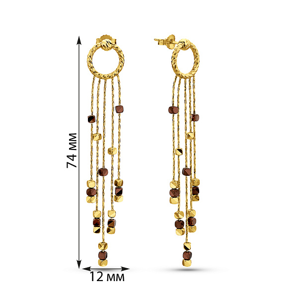Длинные золотые серьги Francelli (арт. 1091789жкр) – изображение 4