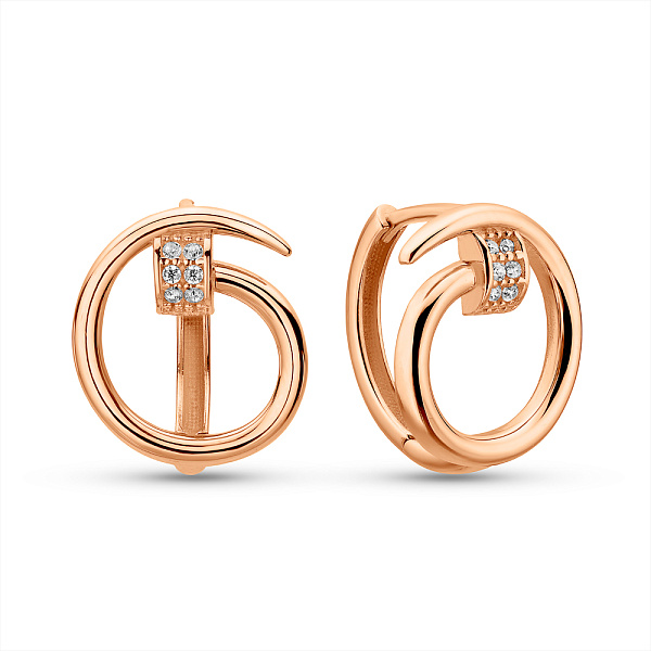 Золоті сережки Цвях  з фіанітами (арт. 1091942) – зображення 1