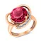 Золота каблучка з рожевим кварцом і фіанітами (арт. 140697ПрГ) – зображення 1
