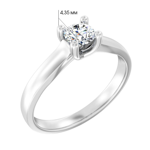 Каблучка з білого золота для заручин з діамантом (арт. К011096040б) – зображення 3