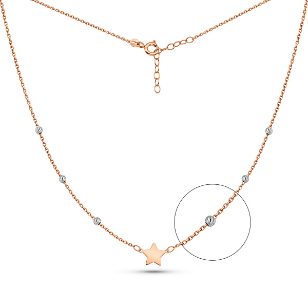 Золотое колье Звезда (арт. 352502кб) – изображение 1