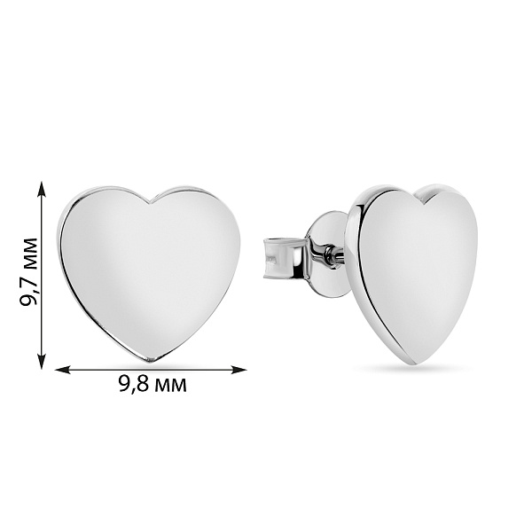 Сережки-пусети з білого золота (арт. 106509б) – зображення 2