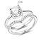 Серебряное двойное кольцо с фианитами (арт. 7501/8630) – изображение 5